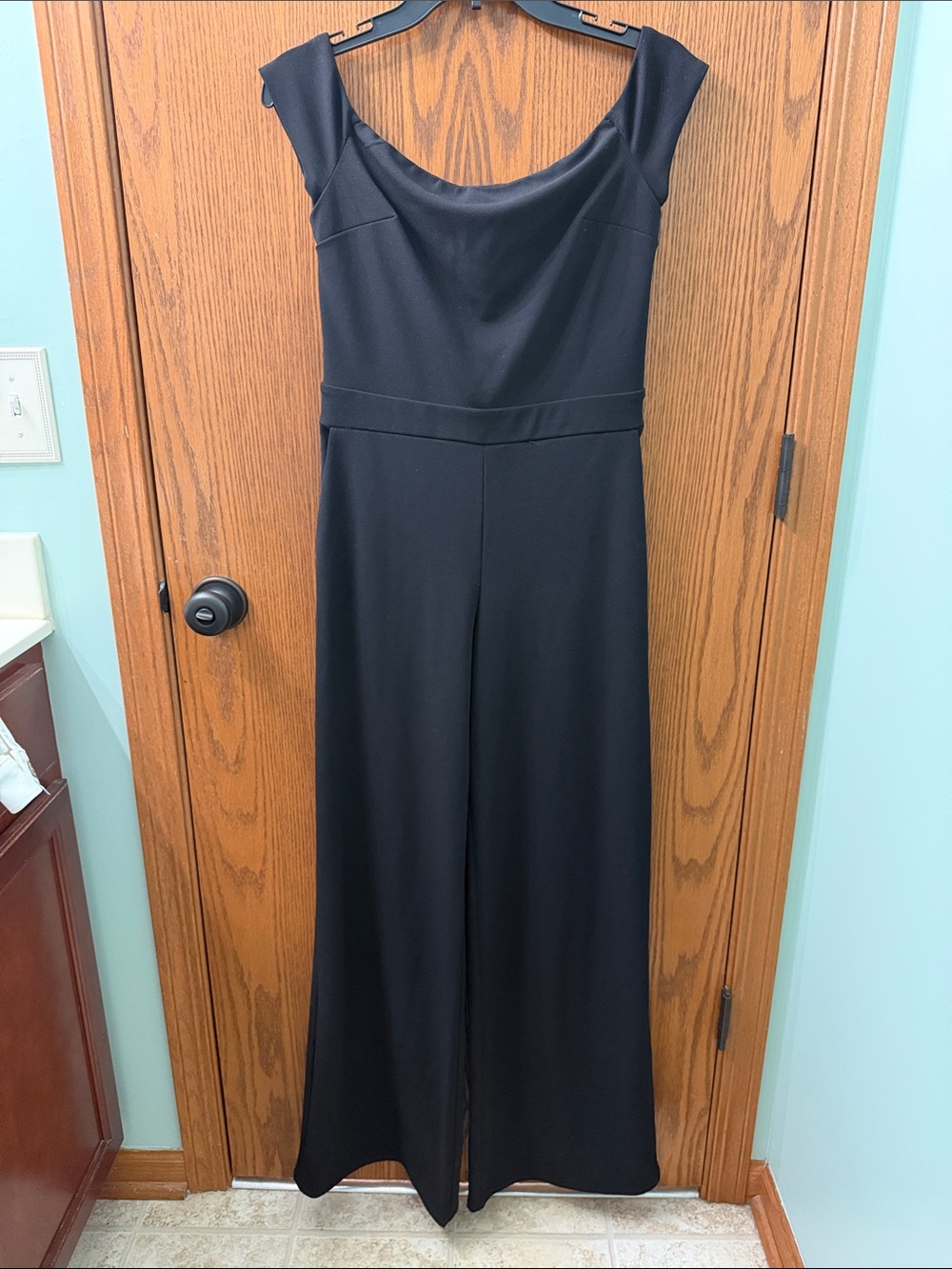 Express Black Wide-Leg Scoop-Neck Jumpsuit